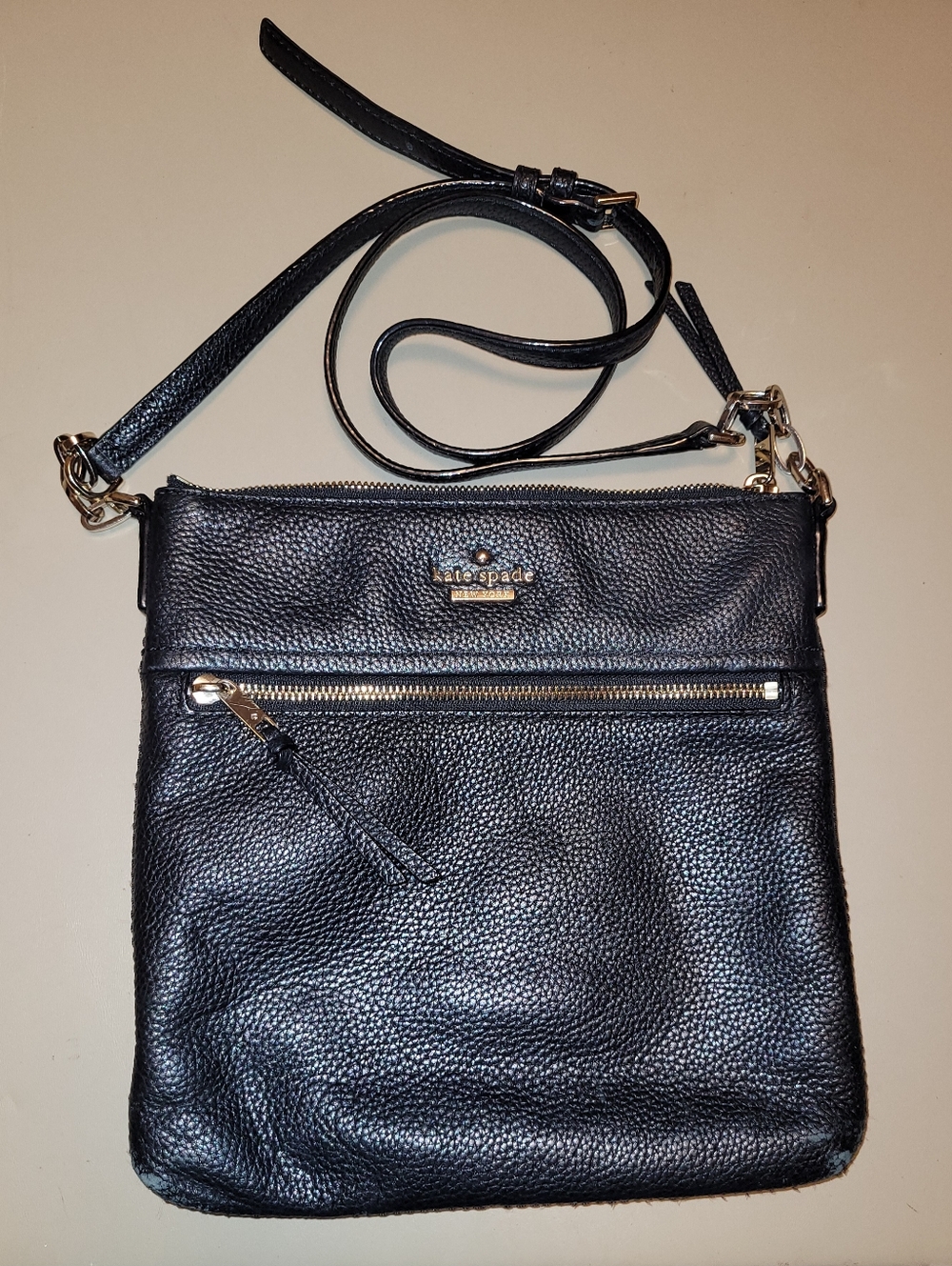 Kate Spade Black Leather Crossbody Bag.